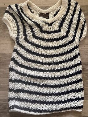 Fenn Wright Manson Cream and Black Striped Knit Top